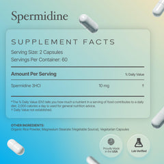 USA-made production badge visible on Prime Powders spermidine packaging.