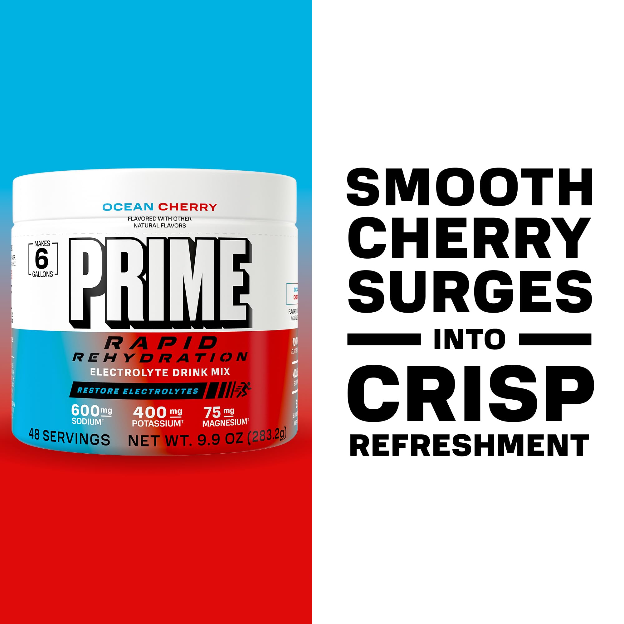 Dissolving Prime Rapid Rehydration powder in water for quick mix