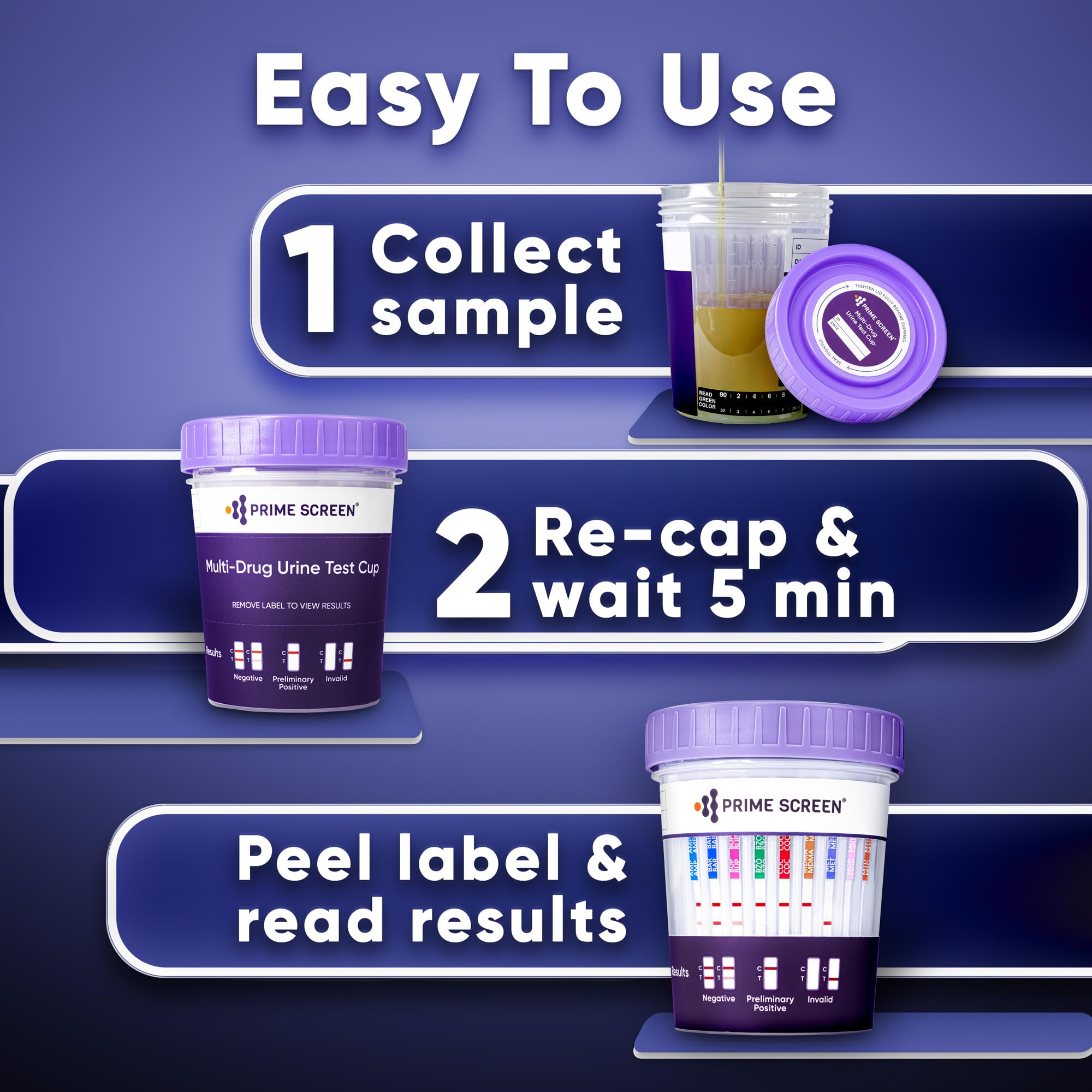 Prime Screen five-minute readout shows fast results.