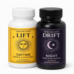 Prime Vibe Goods Lift bottle front highlighting daytime energy and focus support