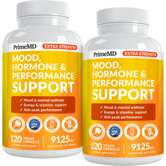 PrimeMD 19-in-1 maca capsules bottle front showing energy balance potential