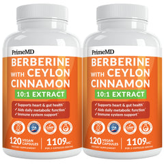 PrimeMD 21-in-1 Berberine bottle front view supports daily energy.