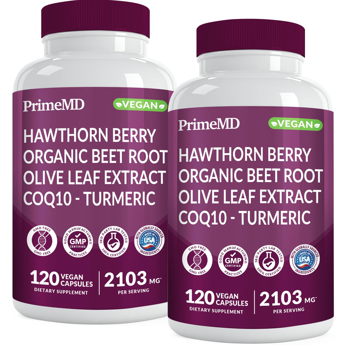 PrimeMD 26-in-1 Nitric Oxide bottle front view supports daily vitality and circulation.