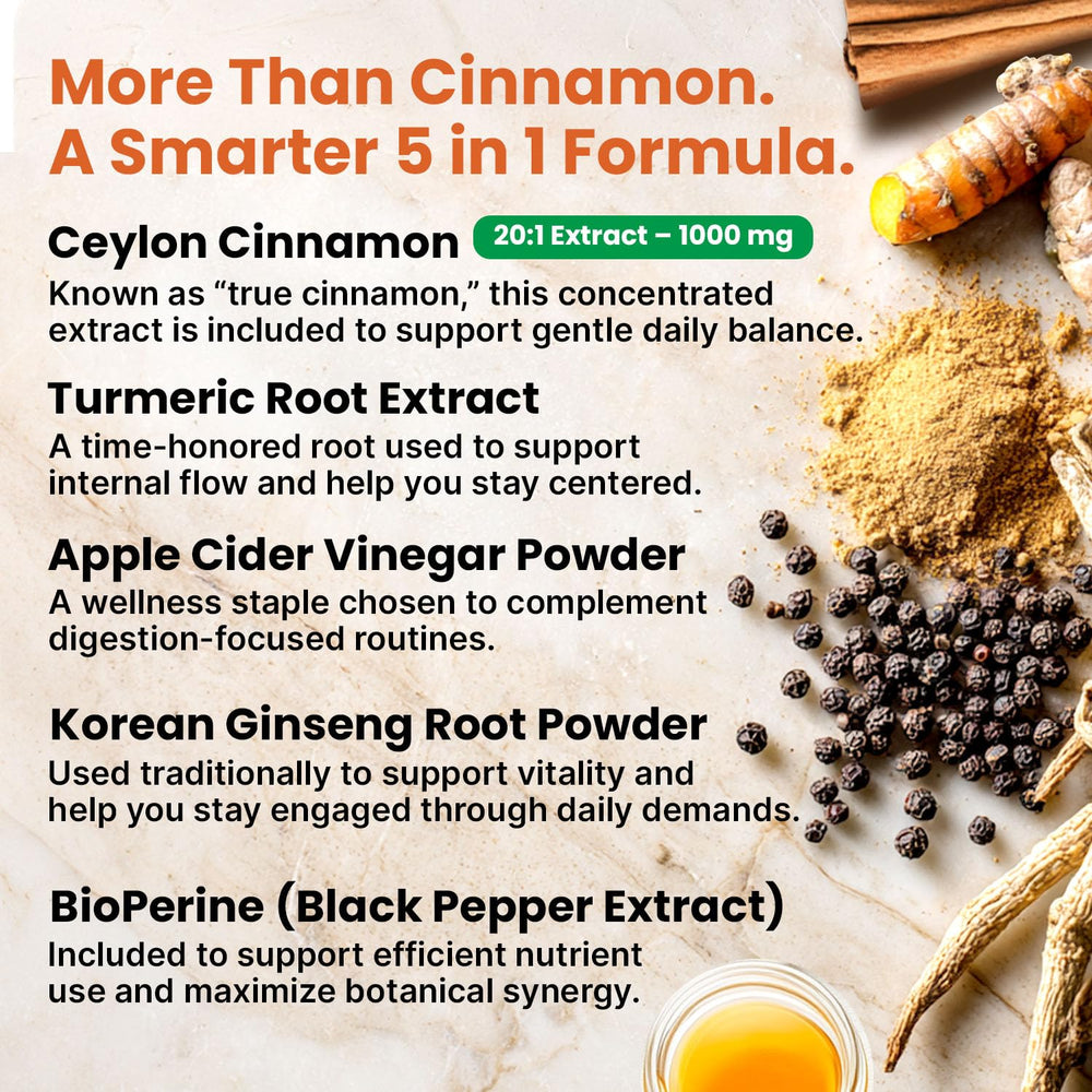Bottled PrimeMD cinnamon-turmeric blend with apple cider vinegar notes