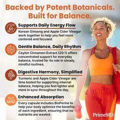 PrimeMD Korean ginseng capsules for a gentle energy lift