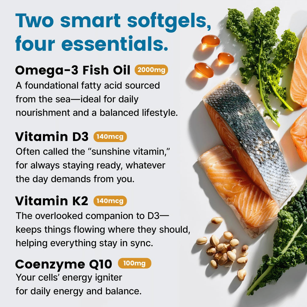 PrimeMD lemon-flavored fish oil softgels with pleasant taste for daily support