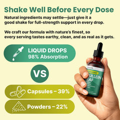 PrimeMD Mullein Drops served with water for quick, convenient dosing.