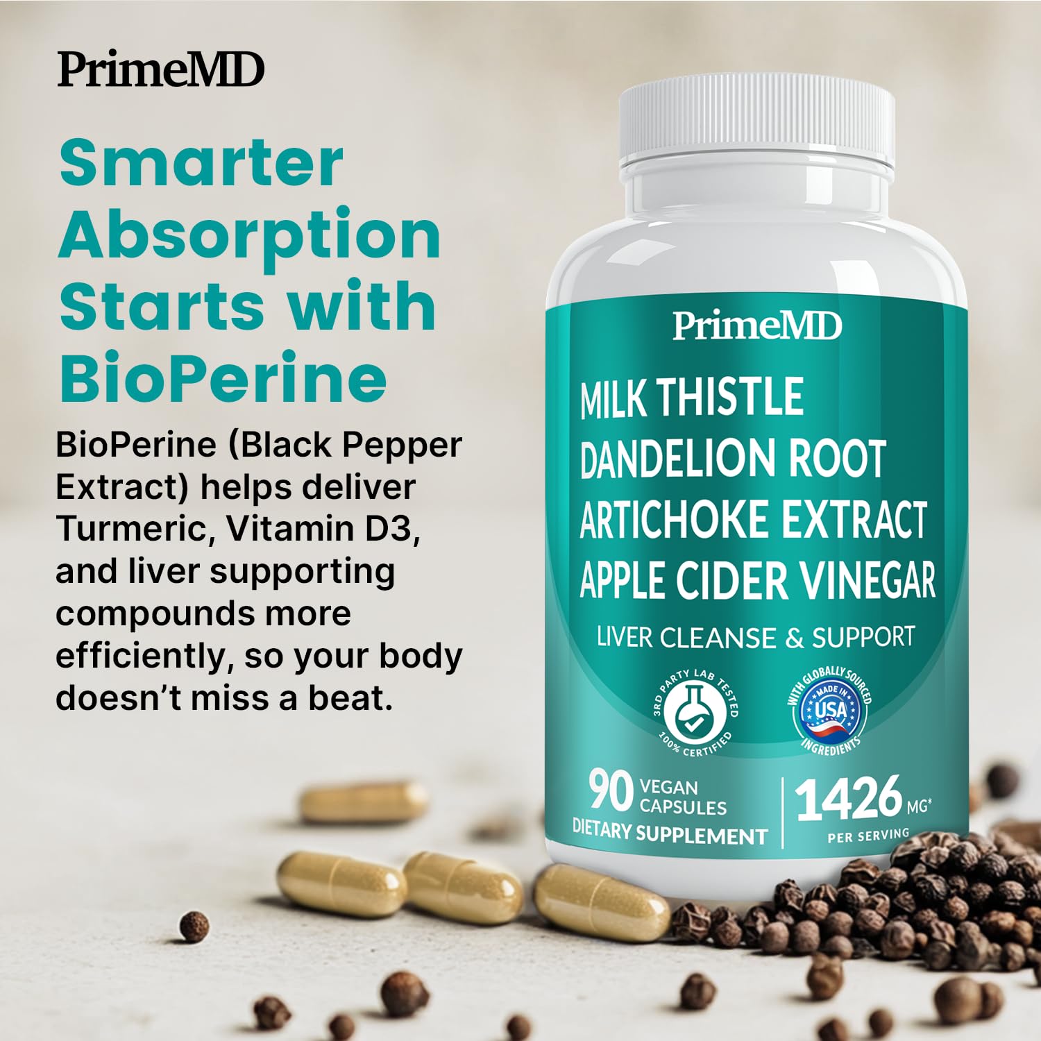 PrimeMD pack of 2 bottles, convenient for sustained liver support.