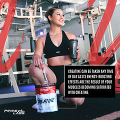 Primeval Labs 30 servings of clean creatine monohydrate for daily use.