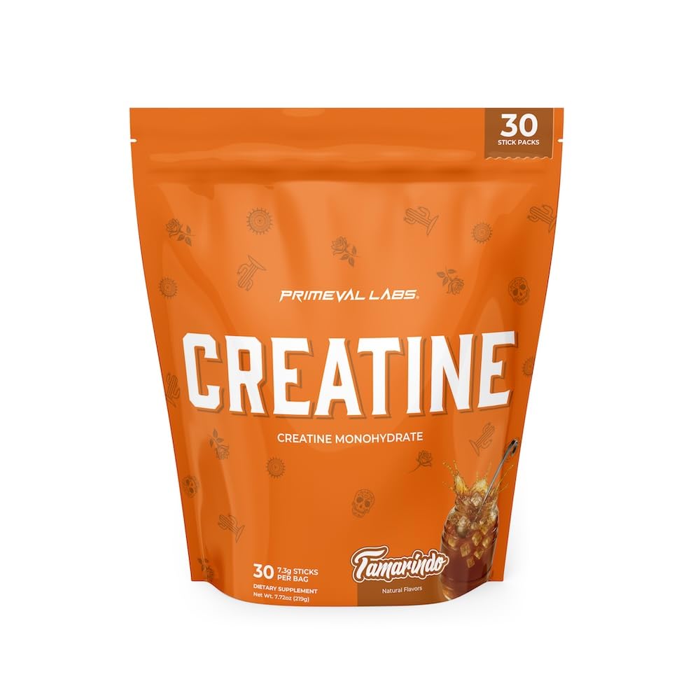 Primeval Labs Clean Creatine Monohydrate tamarindo bottle for clean energy and recovery