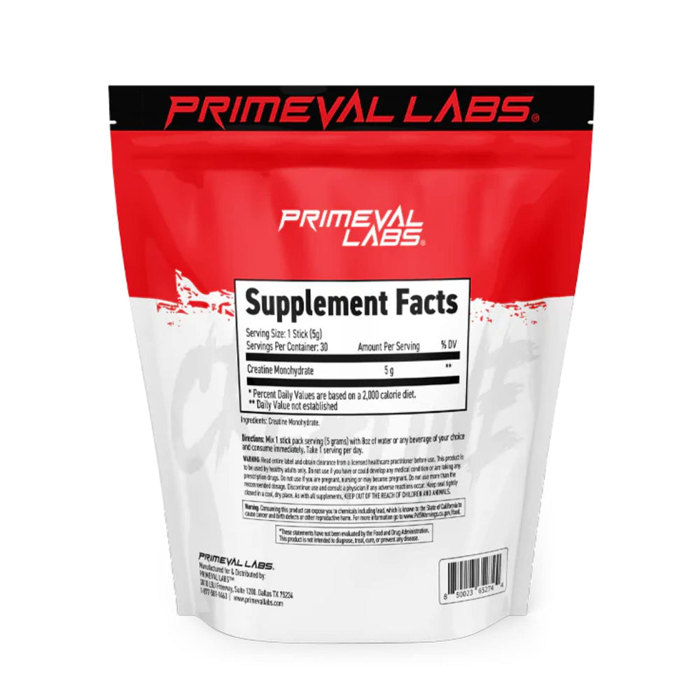 Primeval Labs flavored creatine powder with no artificial colors for daily use.