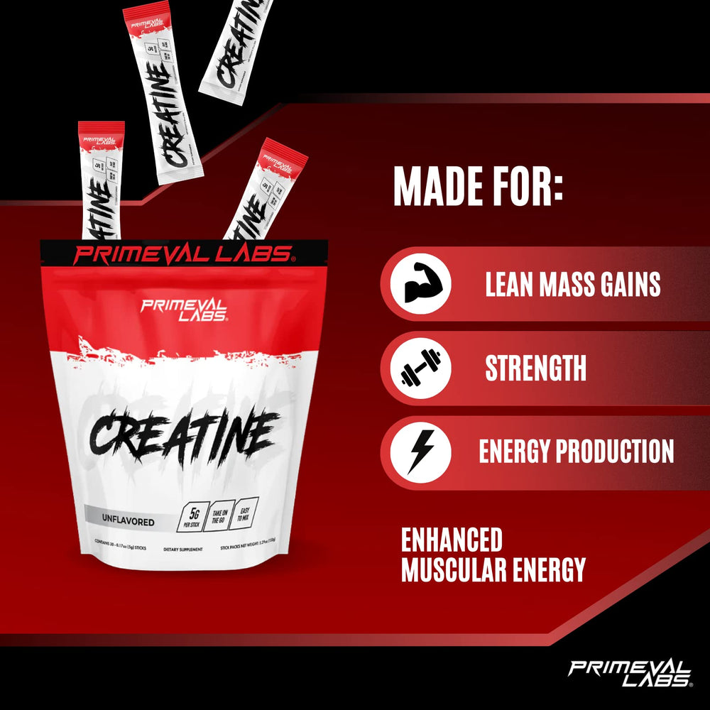 Primeval Labs creatine suits both men and women training hard.