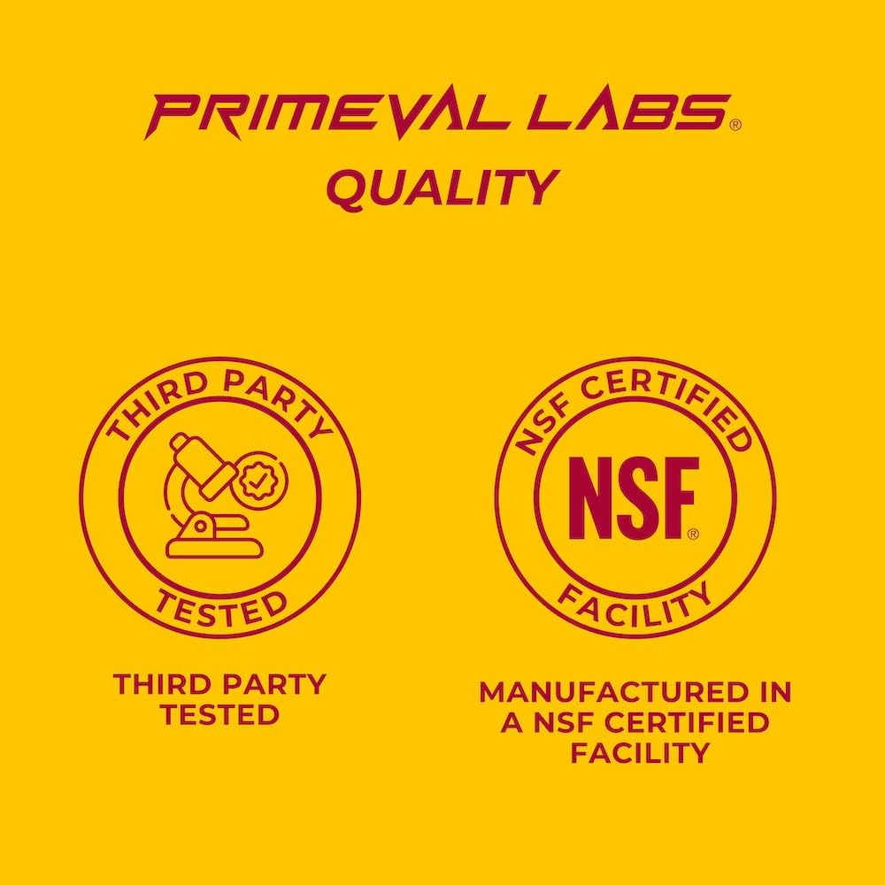 Mangonada-flavored Primeval Labs EAA Max Energy shake in a glass.