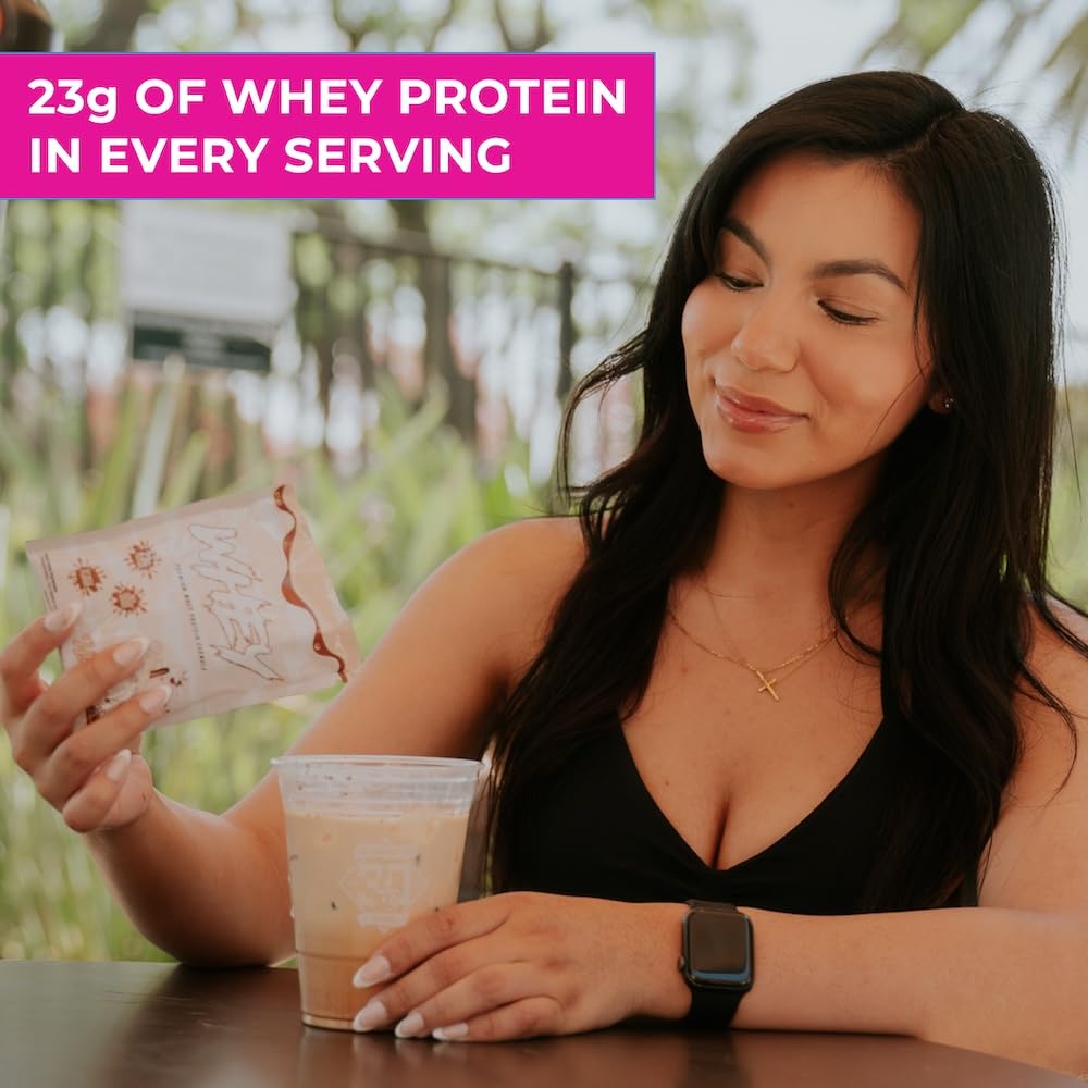 Primeval Labs Pure Whey Concentrate creamy texture signifying smooth shakes.