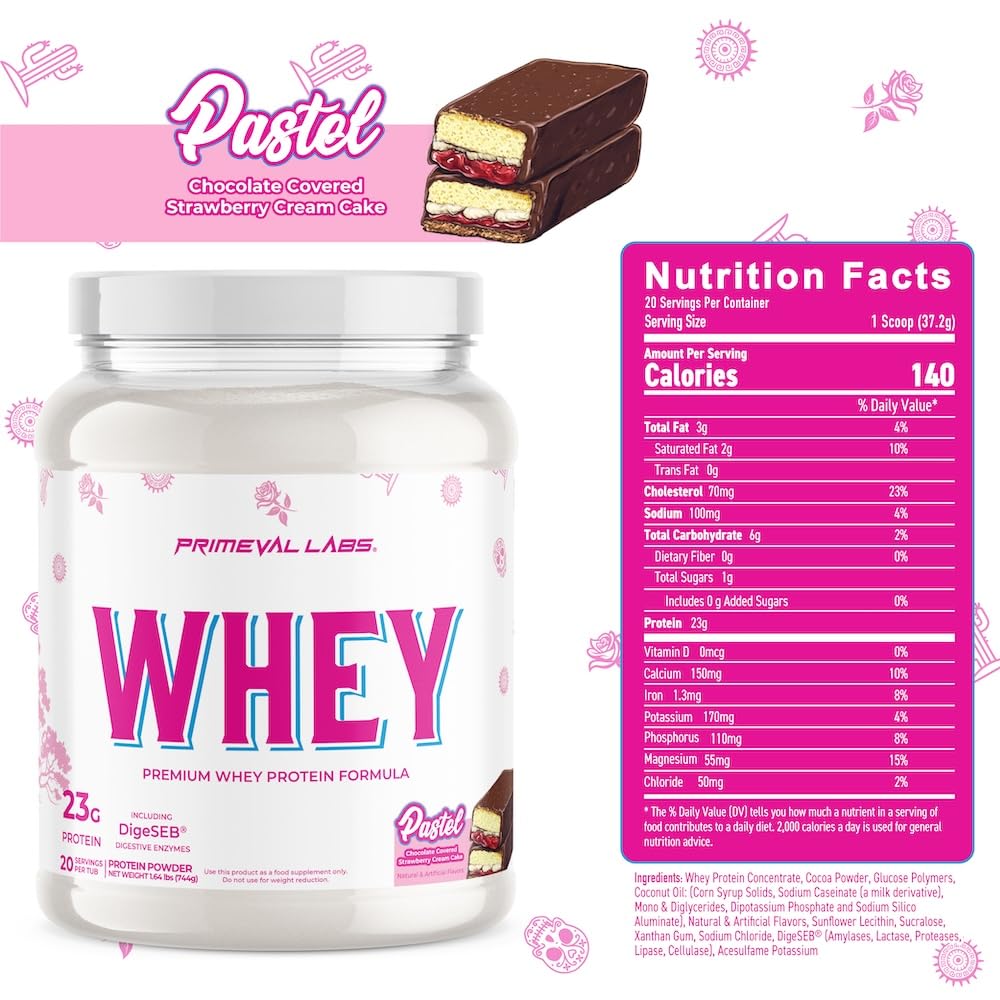 Primeval Labs Pure Whey Concentrate scoop highlights convenient serving and quick mix.