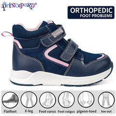 Princepard arch-support sneakers for kids with adjustable closures for a secure fit.