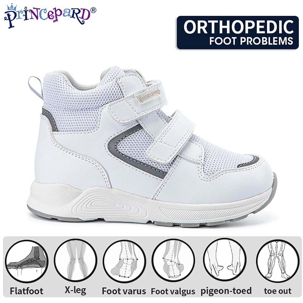 Princepard Kids High-Top Corrective Sneakers offer arch support for growing feet.