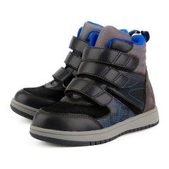 Princepard kids orthopedic shoes front view in black support proper foot alignment during play.