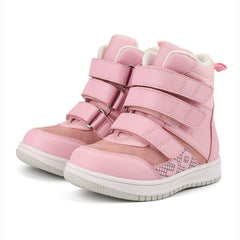 Princepard Kids Orthopedic Shoes pink side view with stabilizing design for better posture.
