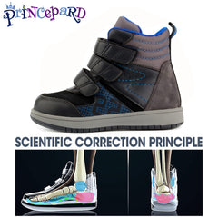 Princepard toddlers corrective boots triple-strap closure offers adjustable fit for different foot widths.