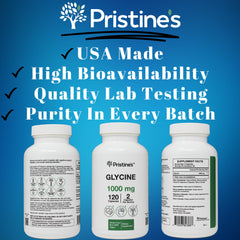 Vegan gluten-free label on PRISTINE'S Glycine product