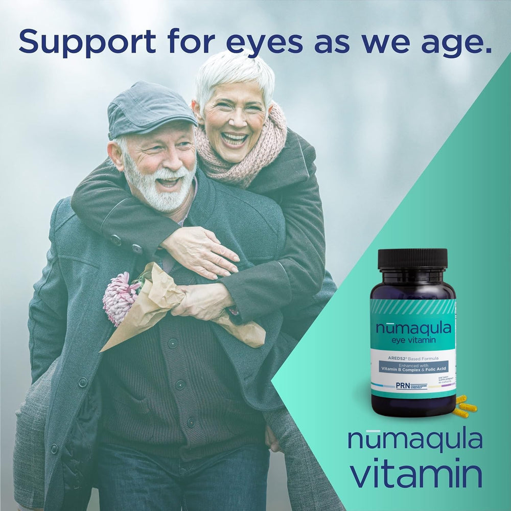 PRN nūmaqula eye vitamins 90-day supply box on shelf