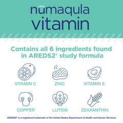 PRN nūmaqula eye vitamins capsules close-up showing AREDS2 nutrients