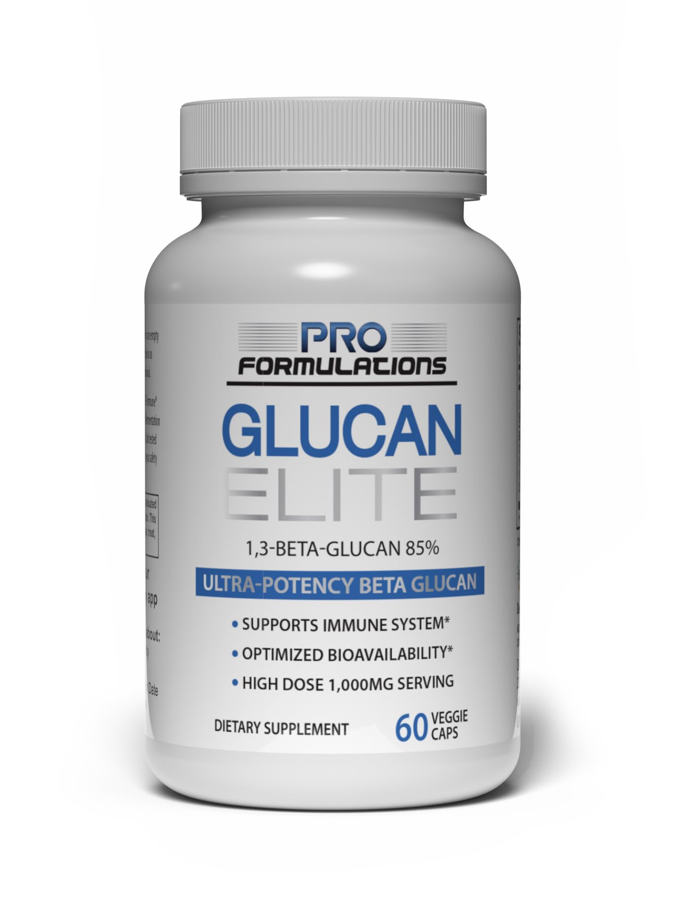 Pro Formulations MD Glucan Elite bottle front view highlighting high potency immune support.
