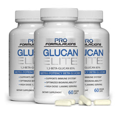 Pro Formulations MD Glucan Elite bottle front showing potency and label.