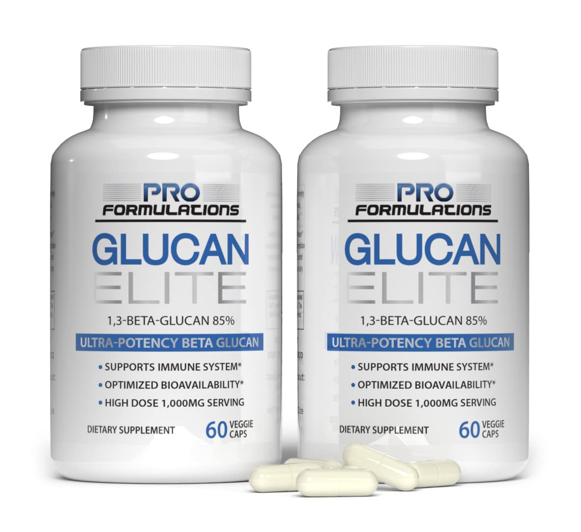 Pro Formulations MD Glucan Elite bottle pour showing high potency beta-glucan