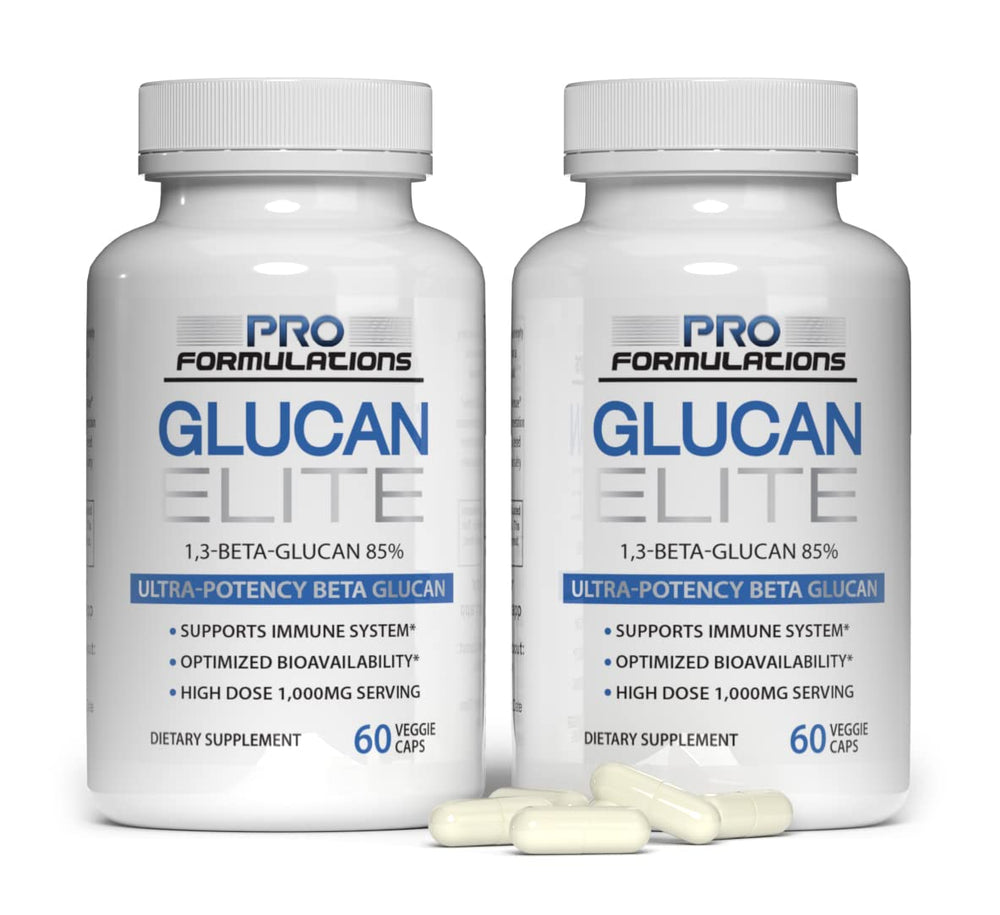 Pro Formulations MD Glucan Elite bottle pour showing high potency beta-glucan
