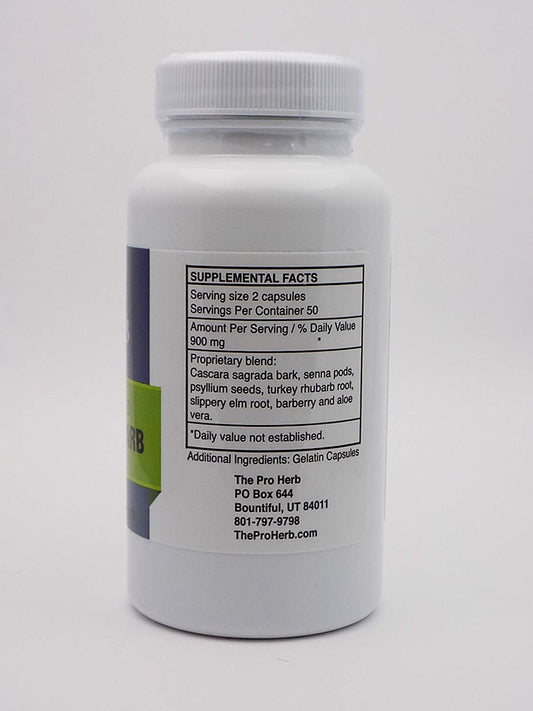 Close-up of Pro Herb Turkey Rhubarb packs highlighting natural colon cleanse.