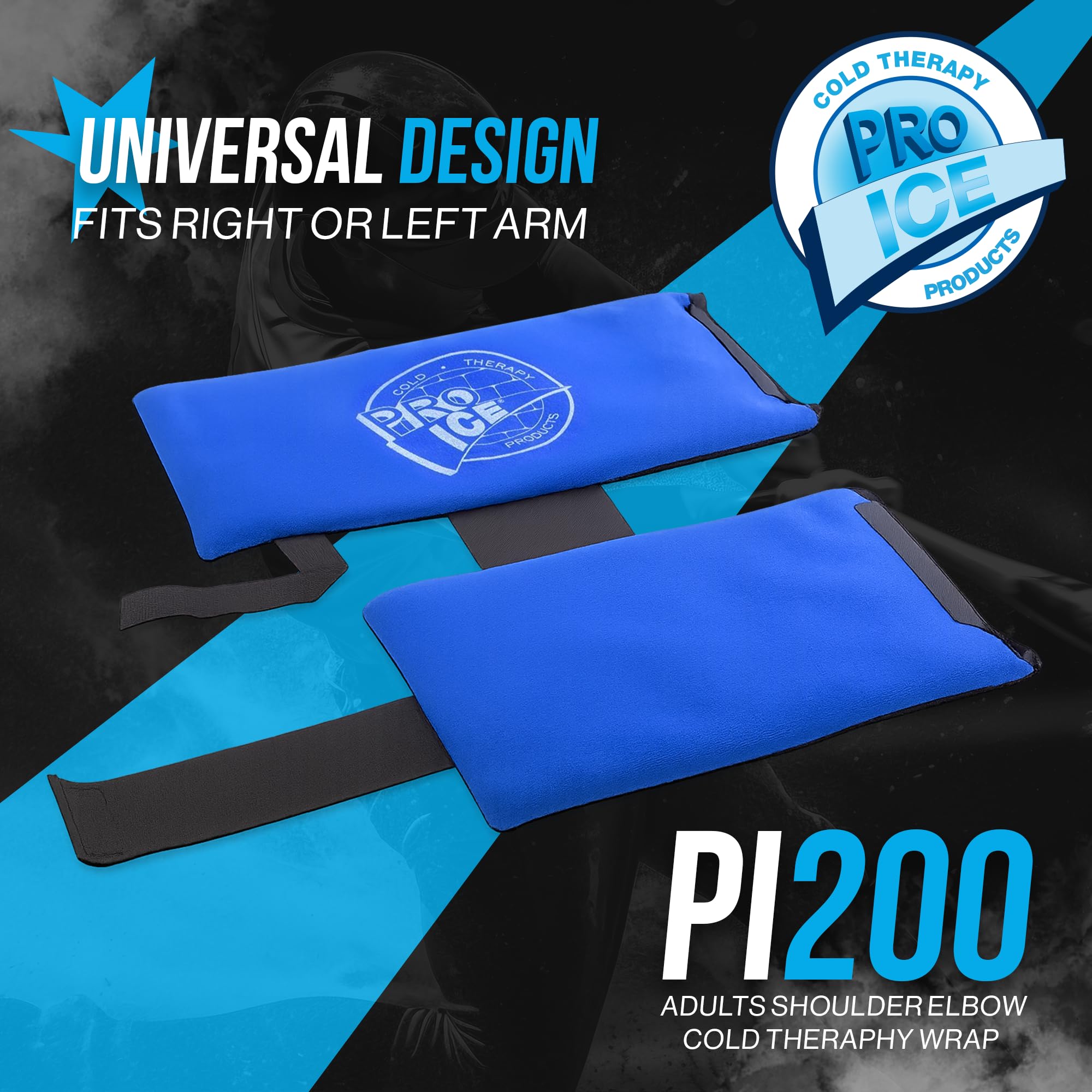 PRO ICE Shoulder Elbow Wrap close-up of adjustable straps for comfortable cold therapy.
