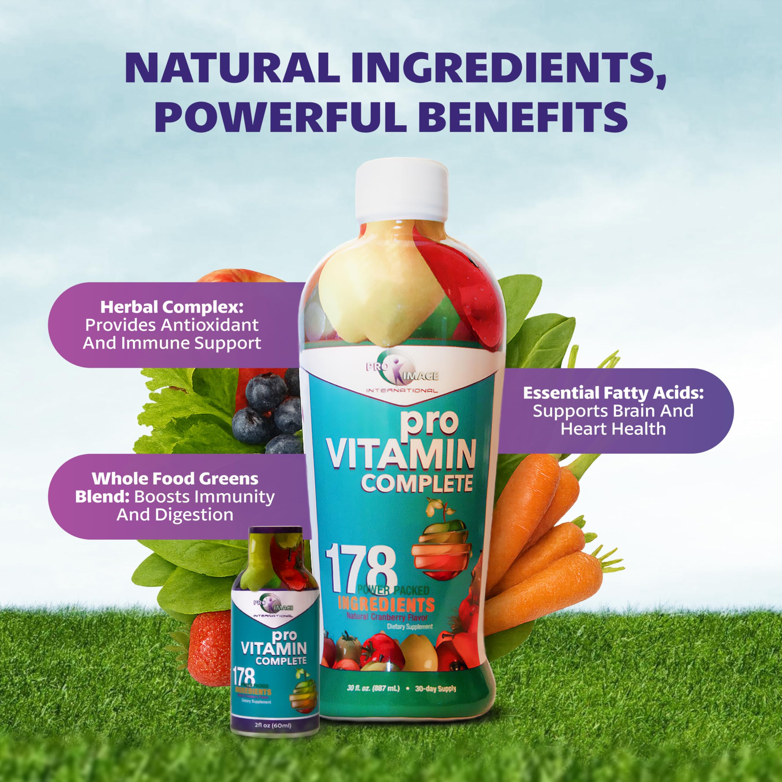 Pro Vitamin Complete herbal complex bottle highlights natural ingredients