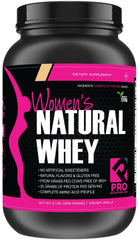 PRO NUTRITION LABS vanilla whey canister for women supports active recovery.