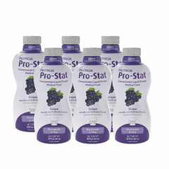 Pro-Stat grape bottle shown for concentrated protein in a small serving.