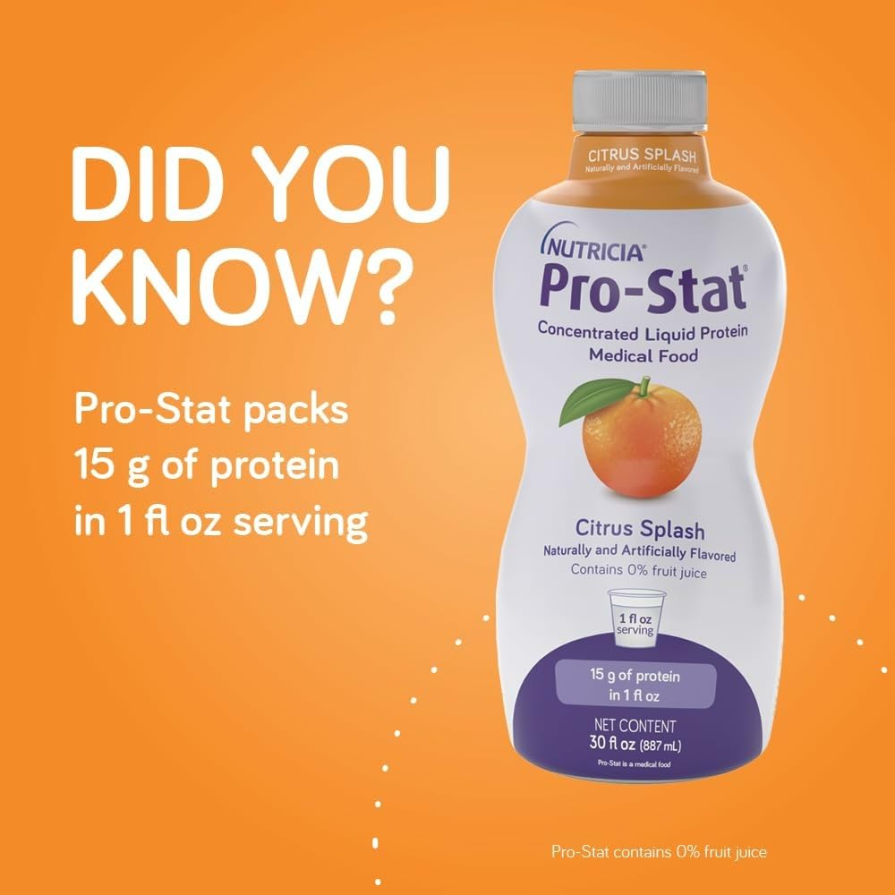 Pro-Stat hydrolyzed protein closeup emphasizes quality source for easy mixing.