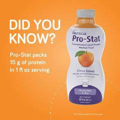 Pro-Stat hydrolyzed protein closeup emphasizes quality source for easy mixing.