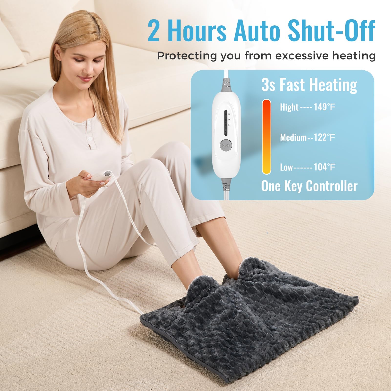 PROALLER foot warmer soft flannel outer surface for gentle warmth