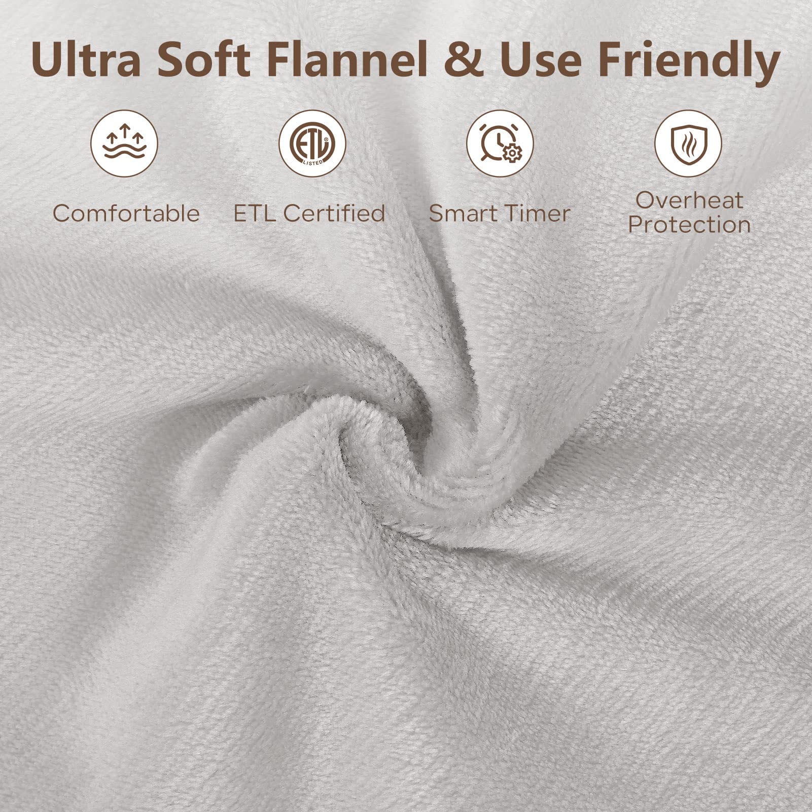 PROALLER blanket close-up shows soft flannel texture and comfort.