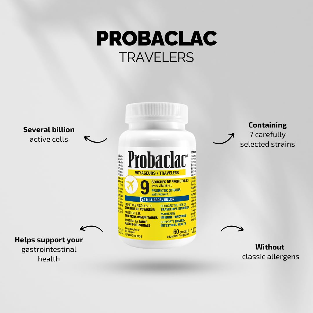 Probaclac probiotic bottle front for easy daily use while traveling