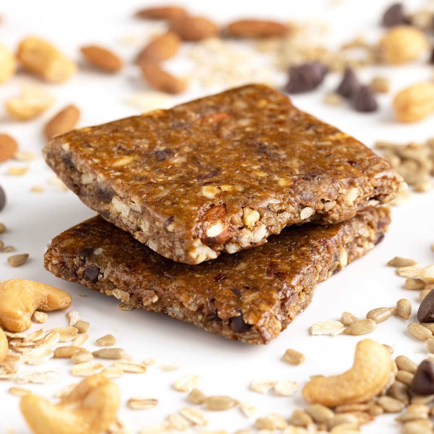 PROBAR MEAL Bar Original Trail Mix close-up shows chunky nuts and fruits for sustained energy.