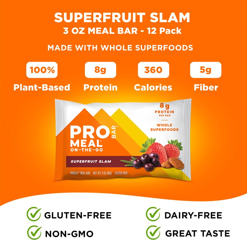 Non-GMO badge with the PROBAR logo and vibrant packaging.