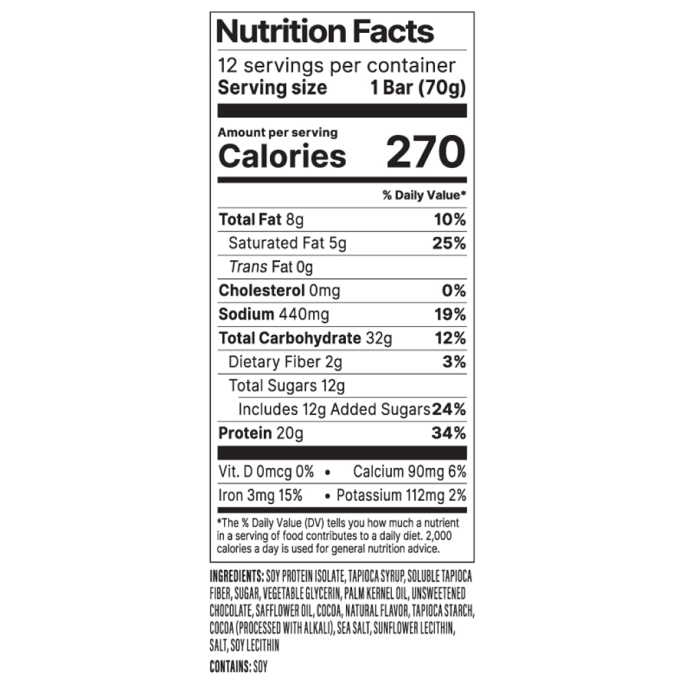 PROBAR Mint Chocolate Bar ingredients show gluten-free, non-GMO, dairy-free options.