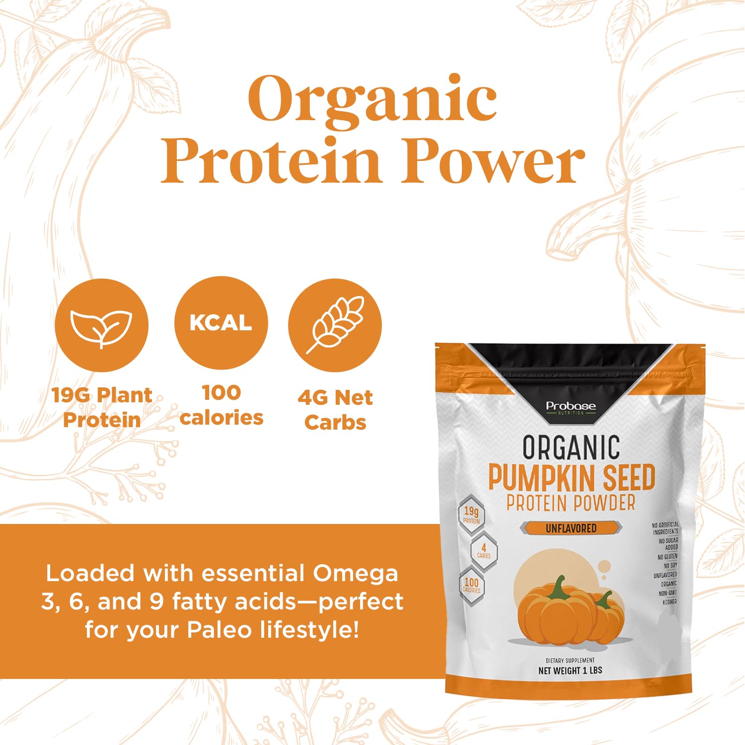 Probase Nutrition unflavored plant-based protein for versatile recipes