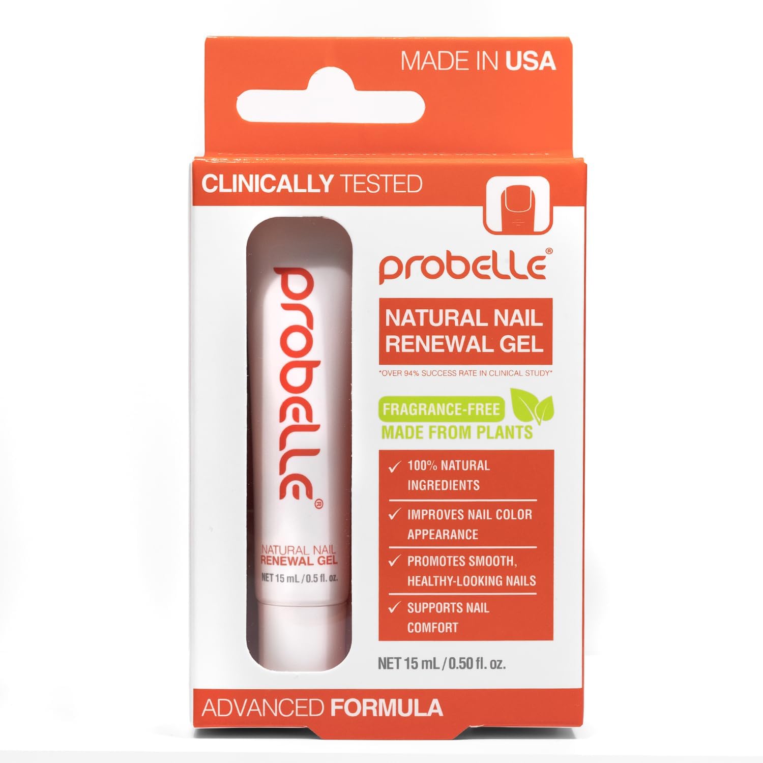 Probelle Natural Nail Renewal Gel bottle for at-home care with improved appearance.