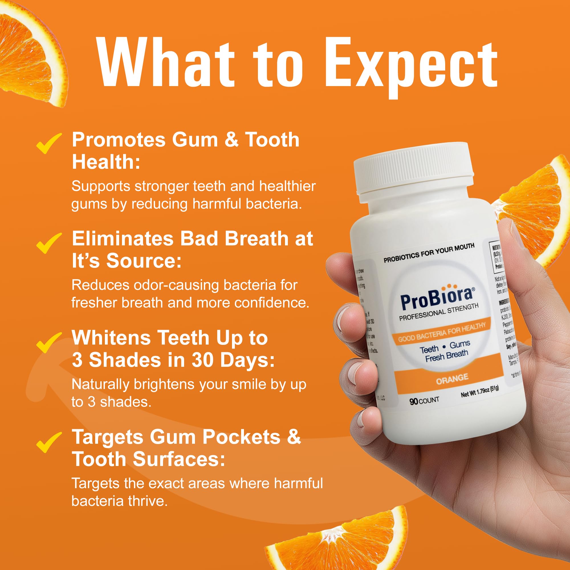 Box and tablets of ProBiora Health Professional Strength shown for daily use.