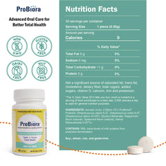 Probiora Health mint tablets on blister pack for daily fresh breath.