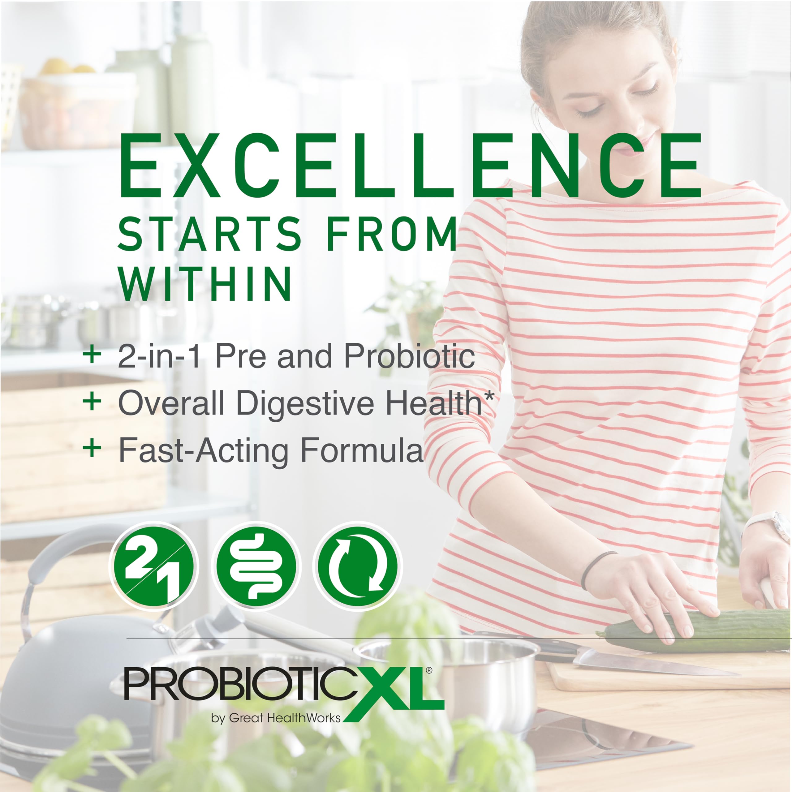 Probiotic XL label emphasizes PreforPro and DE111 probiotic strains
