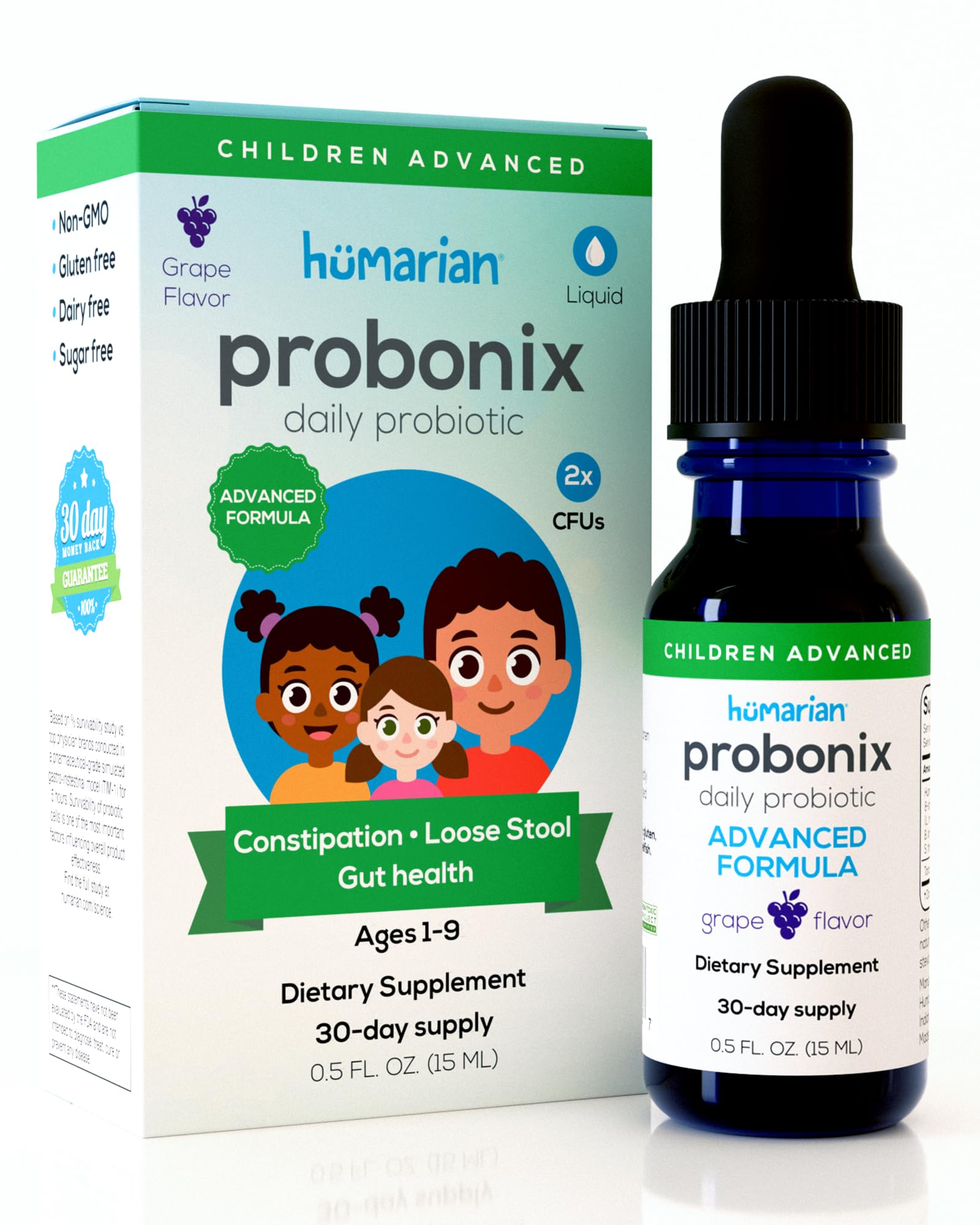Probonix Kids Drops bottle offers kid-friendly probiotic for daily gut balance.